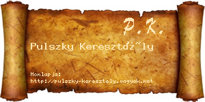 Pulszky Keresztély névjegykártya